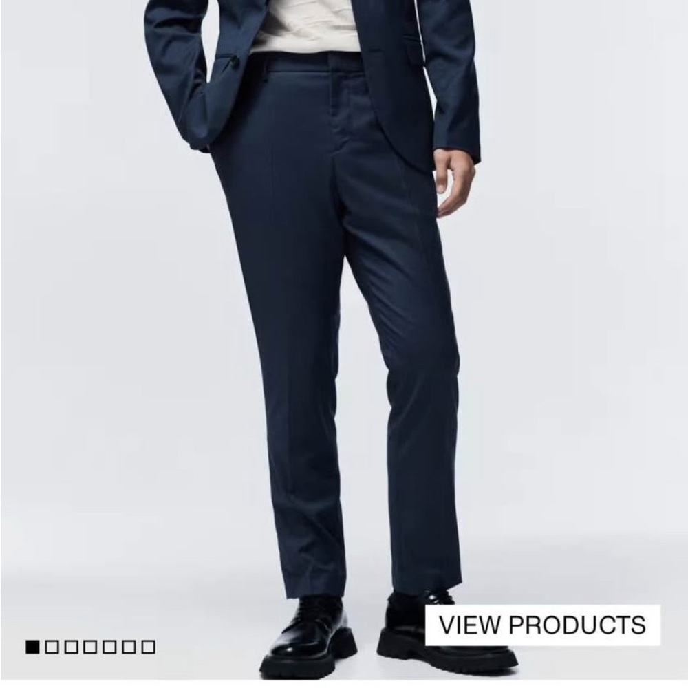 Men's Navy Suit Pants